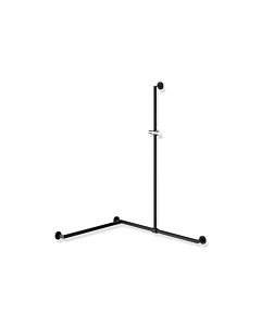 Hewi System 900 Duschhandlauf 900.35.33460JK 1250 x 965 x 965 mm, pulverbeschichtet schwarz tiefmatt/chrom, Ausführung links