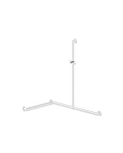 Hewi System 900 shower handrail 900.35.33560WD 1250 x 1185 x 765 mm, powder-coated white deep matt / chrome, left version