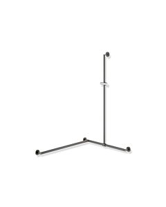 Hewi System 900 Duschhandlauf 900.35.33760DD 1250 x 765 x 965 mm, pulverbeschichtet dunkelgrau tiefmatt/chrom, Ausführung links