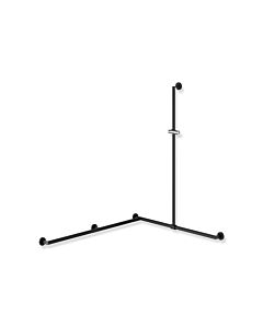 Hewi System 900 Duschhandlauf 900.35.33960JK 1250 x 965 x 1185 mm, pulverbeschichtet schwarz tiefmatt/chrom, Ausführung links