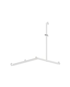 Hewi System 900 shower handrail 900.35.33960WD 1250 x 965 x 1185 mm, powder-coated white deep matt / chrome, left version