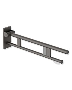 Hewi Bras de support système 900 900.50.11560SC saillie 750 mm, acier inoxydable peint par poudrage gris foncé perle mica profond mat, droit, porte-papier WC / gâchette de rinçage radio