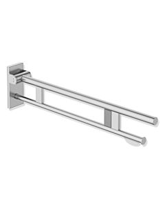 Hewi System 900 hinged support rail 900.50.116XA projection 850 mm, satin stainless steel, right, WC paper holder / radio flush trigger