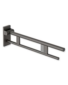 Hewi Bras de support mobile système 900 900.50.42360SC saillie 750 mm, acier inoxydable peint par poudrage gris foncé perle mica profond mat, droite, gâchette radio