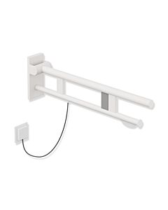 Hewi System 900 hinged support rail 900.50.13060DX projection 700 mm, stainless steel powder-coated white deep matt, right