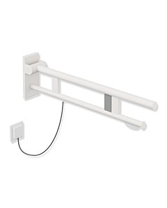Hewi System 900 hinged support rail 900.50.13160DX projection 750 mm, stainless steel powder-coated white deep matt, right