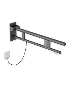 Hewi Bras de support système 900 900.50.13160SC saillie 750 mm, acier inoxydable peint par poudrage gris foncé perle mica foncé mat, droite