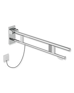 Hewi System 900 hinged support rail 900.50.13240 projection 850 mm, chrome-plated stainless steel, right