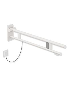 Hewi System 900 hinged support rail 900.50.13360DX projection 900 mm, stainless steel powder-coated white deep matt, right