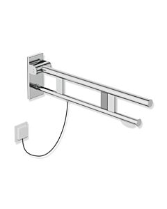 Hewi System 900 hinged support rail 900.50.13840 projection 700 mm, chrome-plated stainless steel, right