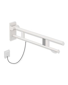 Hewi System 900 hinged support rail 900.50.13960DX projection 750 mm, stainless steel powder-coated white deep matt, right