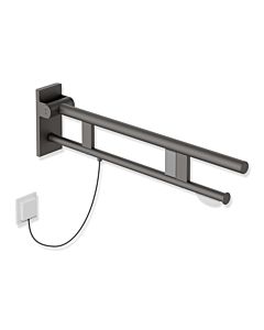 Hewi Bras de support système 900 900.50.13960SC saillie 750 mm, acier inoxydable peint par poudrage gris foncé perle mica profond mat, droite