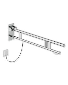 Hewi System 900 hinged support rail 900.50.14040 projection 850 mm, chrome-plated stainless steel, right