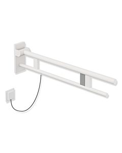 Hewi Bras de support système 900 900.50.14860DX saillie 850 mm, acier inoxydable blanc deep matt, droite, version E-flush