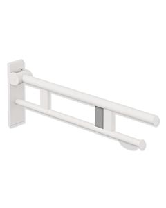 bras de support Hewi System 900 900.50.17160DX gorge 700 mm, acier inoxydable thermolaqué blanc deep matt, droit, porte-papier WC / déverrouillage radio