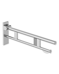 Hewi System 900 hinged support rail 900.50.171XA projection 700 mm, satin stainless steel, right, WC paper holder / radio flush trigger