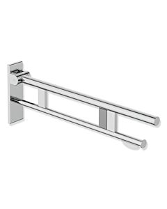 Hewi System 900 hinged support rail 900.50.17240 projection 750 mm, chrome-plated stainless steel, right, WC paper holder / radio flush trigger