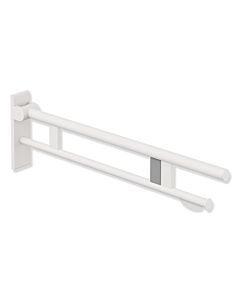 Hewi System 900 hinged support rail 900.50.17360DX projection 850 mm, stainless steel powder-coated white deep matt, right, WC paper holder / radio flush trigger