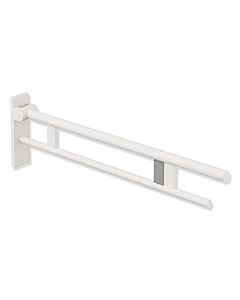 Hewi System 900 Stützklappgriff 900.50.18260DX Ausladung 900 mm, Edelstahl pulverbeschichtet weiß tiefmatt, rechts, Funk-Spülauslösung