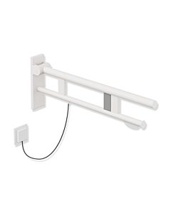 Hewi System 900 hinged support rail 900.50.18760DX projection 700 mm, stainless steel powder-coated white deep matt, right