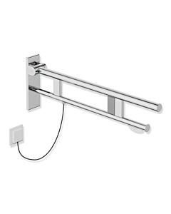 Hewi System 900 hinged support rail 900.50.18840 projection 750 mm, chrome-plated stainless steel, right
