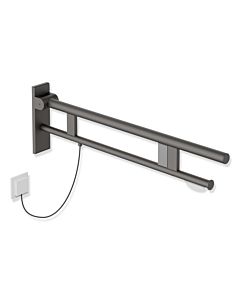 Hewi Bras de support système 900 900.50.18960SC saillie 850 mm, acier inoxydable peint par poudrage gris foncé perle mica profond mat, droite