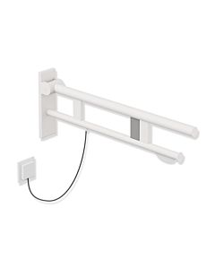 Hewi System 900 hinged support rail 900.50.19560DX projection 700 mm, stainless steel powder-coated white deep matt, right