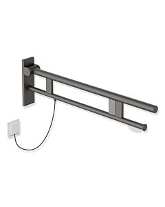Hewi Bras de support système 900 900.50.19760SC saillie 850 mm, acier inoxydable peint par poudrage gris foncé perle mica profond mat, droite