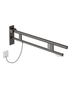 Hewi Bras de support système 900 900.50.19860SC saillie 900 mm, acier inoxydable peint par poudrage gris foncé perle mica profond mat, droite