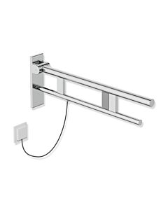 Hewi System 900 Stützklappgriff 900.50.20340 Ausladung 700 mm, Edelstahl verchromt, rechts, E-Spülauslösung