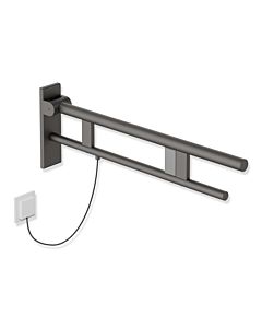 Hewi Bras de support système 900 900.50.20460SC saillie 750 mm, acier inoxydable peint par poudrage gris foncé perle mica profond mat, à droite, déverrouillage électronique