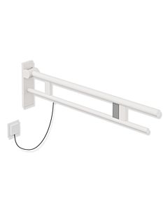 Hewi System 900 hinged support rail 900.50.20660DX projection 900 mm, stainless steel powder-coated white deep matt, right, electric flush release