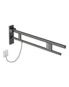 Hewi Bras de support système 900 900.50.20660SC saillie 900 mm, acier inoxydable peint par poudrage gris foncé perle mica foncé mat, à droite, déverrouillage électronique
