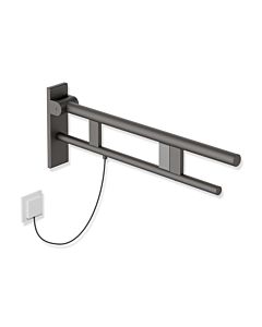 Hewi Bras de support système 900 900.50.21160SC saillie 700 mm, acier inoxydable peint par poudrage gris foncé perle mica profond mat, droite