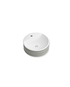 Lavabo Hewi DUO 950.11.001KF Ø 42,6 cm, finition brillante, à poser, bicolore, 1 trou de robinetterie, sans trop-plein, blanc-gris