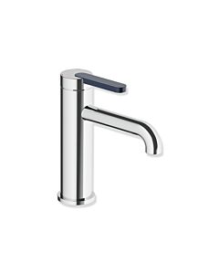 Robinet de lavabo Hewi AQ477 AQ1.12M1134050 sans bonde, chromé, poignée bleu acier