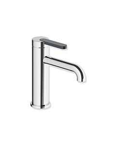 Hewi AQ477 single-lever basin mixer tap AQ1.12M1134092, projection 130 mm, without waste fitting, colored handle, chrome / anthracite grey