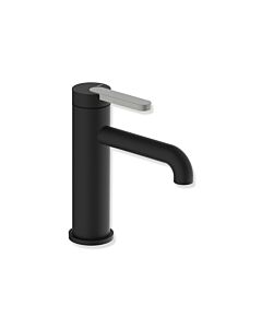 Mitigeur lavabo monocommande Hewi AQ477 AQ1.12M1136095 sans bonde, finition peinture époxy noir mat profond, poignée couleur gris roche