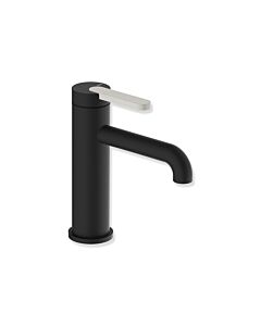 Mitigeur lavabo monocommande Hewi AQ477 AQ1.12M1136097 sans bonde, finition peinture époxy noire mate, poignée gris clair