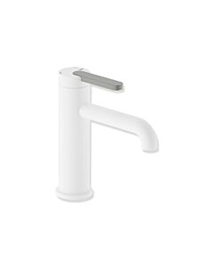 Mitigeur lavabo monocommande Hewi AQ477 AQ1.12M1146095 sans bonde, finition blanc mat profond (revêtement en poudre PVD), poignée couleur gris roche