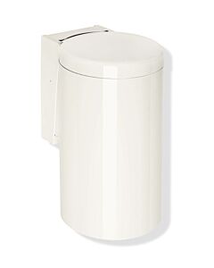 Hewi 477 waste bin 477.05.30099 pure white, with hinged lid, knee operated