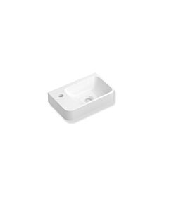 Lavabo Hewi 950.11.012 400 x 250 mm, robinet à gauche, sans trop-plein, 1 trou de robinetterie, blanc alpin