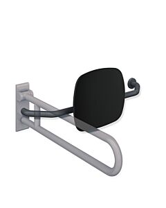 Hewi 801 dossier 801.51.9273R92 distance au mur 230mm, droite, dossier noir de jais, gris anthracite