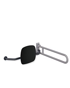 Hewi 801 dossier 801.51.9273L92 distance au mur 230mm, droite, dossier noir de jais, gris anthracite