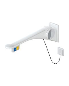 Hewi 802 LifeSystem support rail 802.50.45560SD 850 mm, white high gloss/white matt, flush actuation, function button on the left