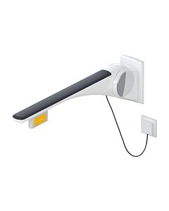Hewi 802 Rail porteur LifeSystem 802.50.46760GU 850, blanc brillant/anthracite mat, bouton radio, droite