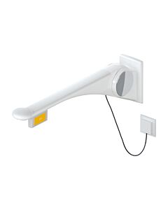 Hewi 802 LifeSystem barre d&#39;appui rabattable 802.50.47360SD 700 mm, blanc brillant/ blanc mat, touche de fonction à droite