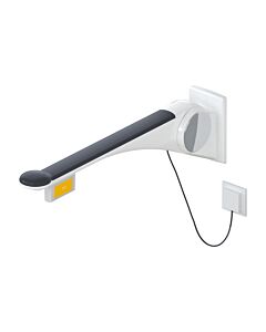 Hewi 802 Rail porteur LifeSystem 802.50.47560GU 850 mm, blanc brillant/anthracite mat, touche de fonction à droite