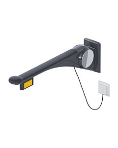 Hewi 802 Rail porteur LifeSystem 802.50.47360DR 700 mm, anthracite brillant/anthracite mat, touche de fonction à droite