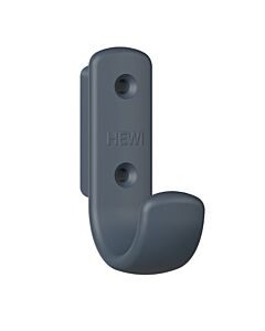 Hewi 477 coat hook 477.90B06192 72x22x47mm, with spacer 62mm, matt, anthracite grey
